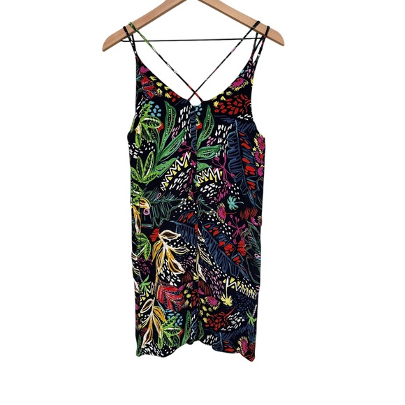Topshop Tropical Jungle Print Summer Vacation Slip Mini‎ Dress- US Size 2 - Picture 2 of 8